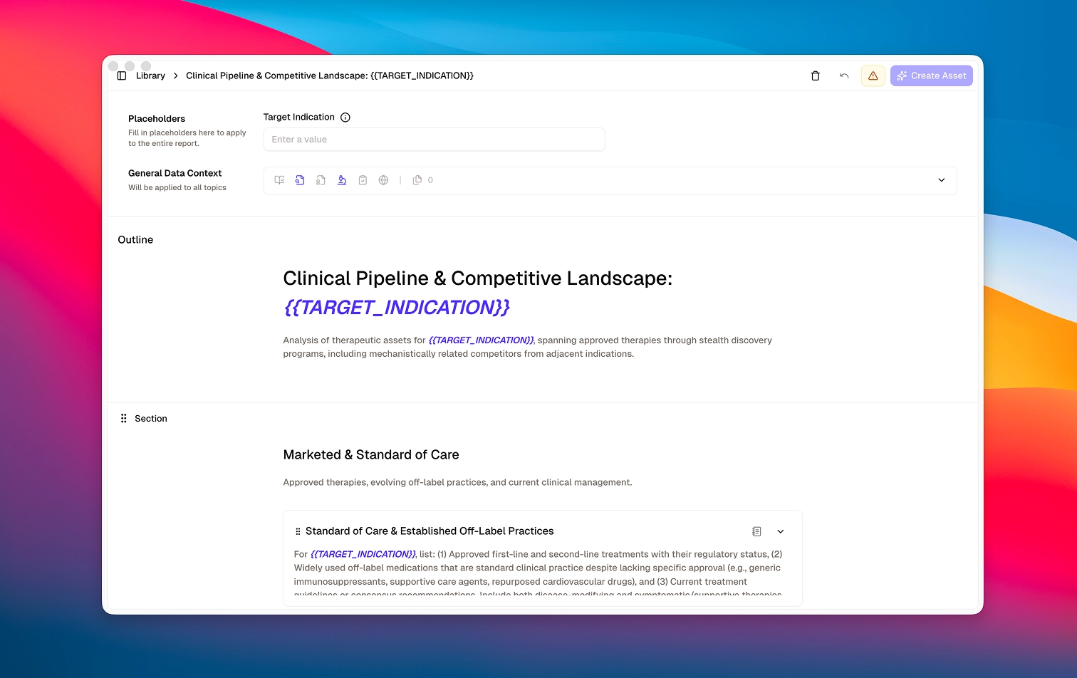 Global Data Context and Placeholder Positioning