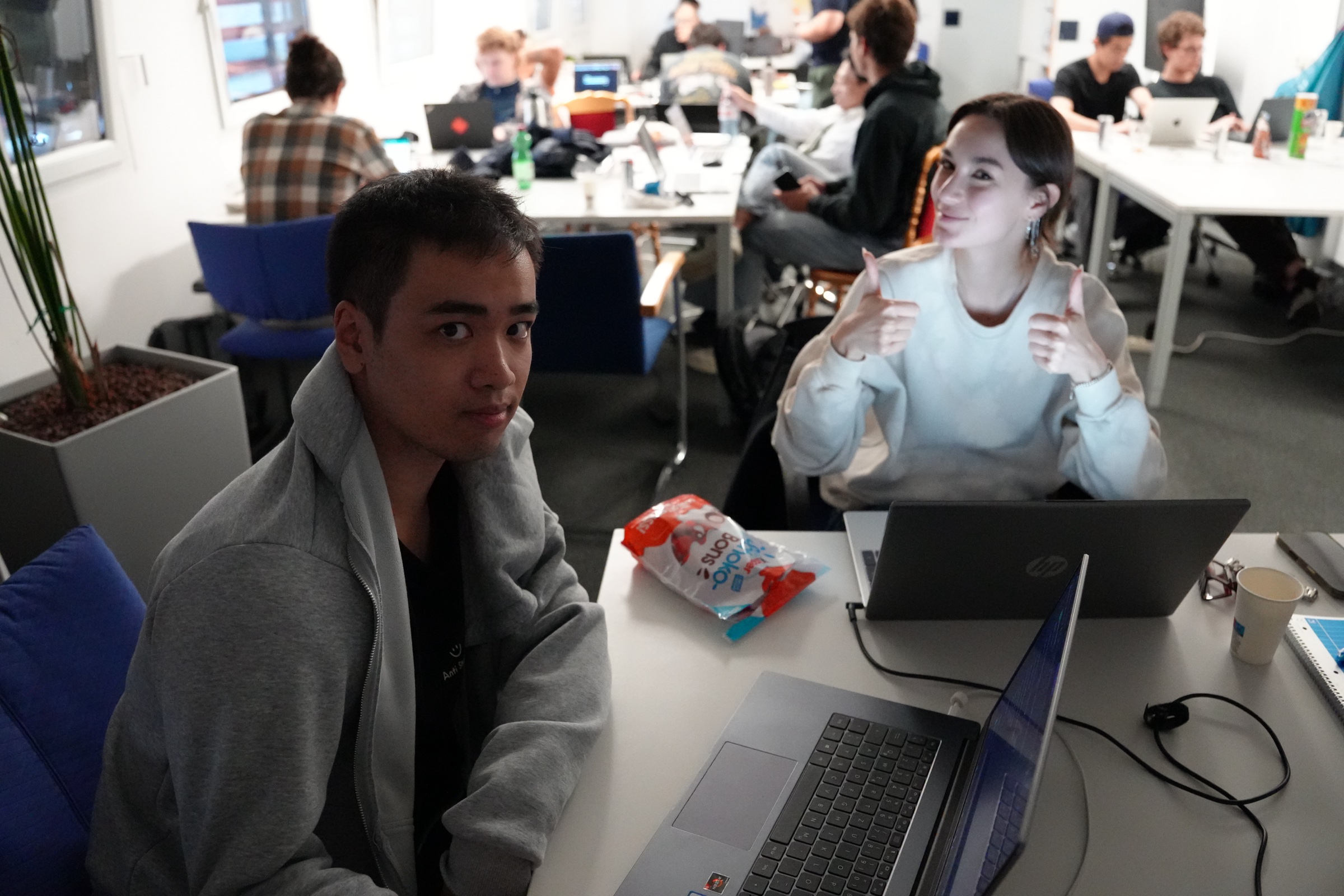 Simon Chen and Lucia Ahcin building GenCite at HOIV.